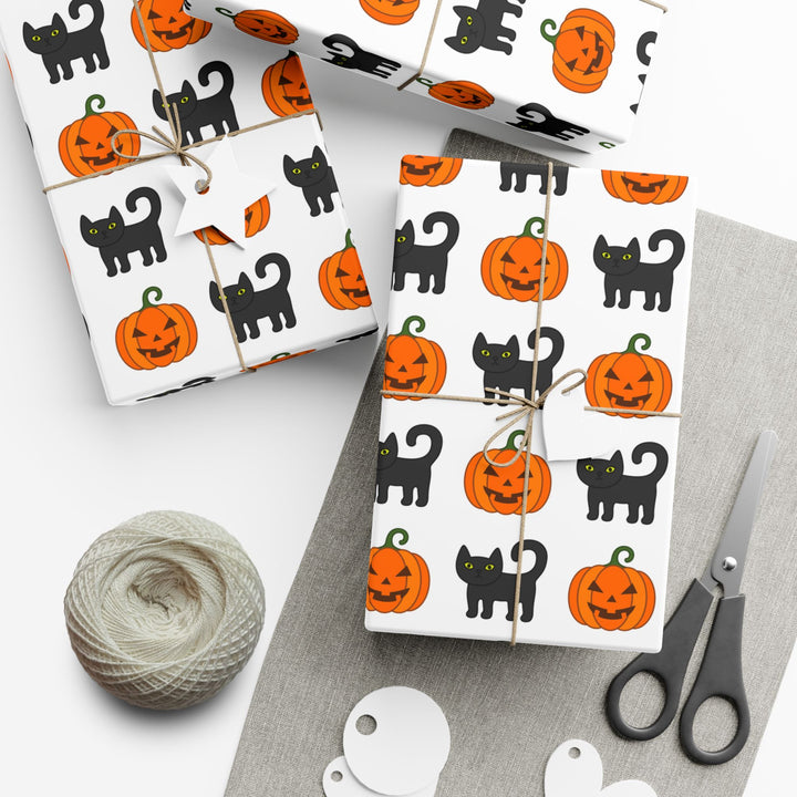 Pumpkin Pawprints Gift Wrap