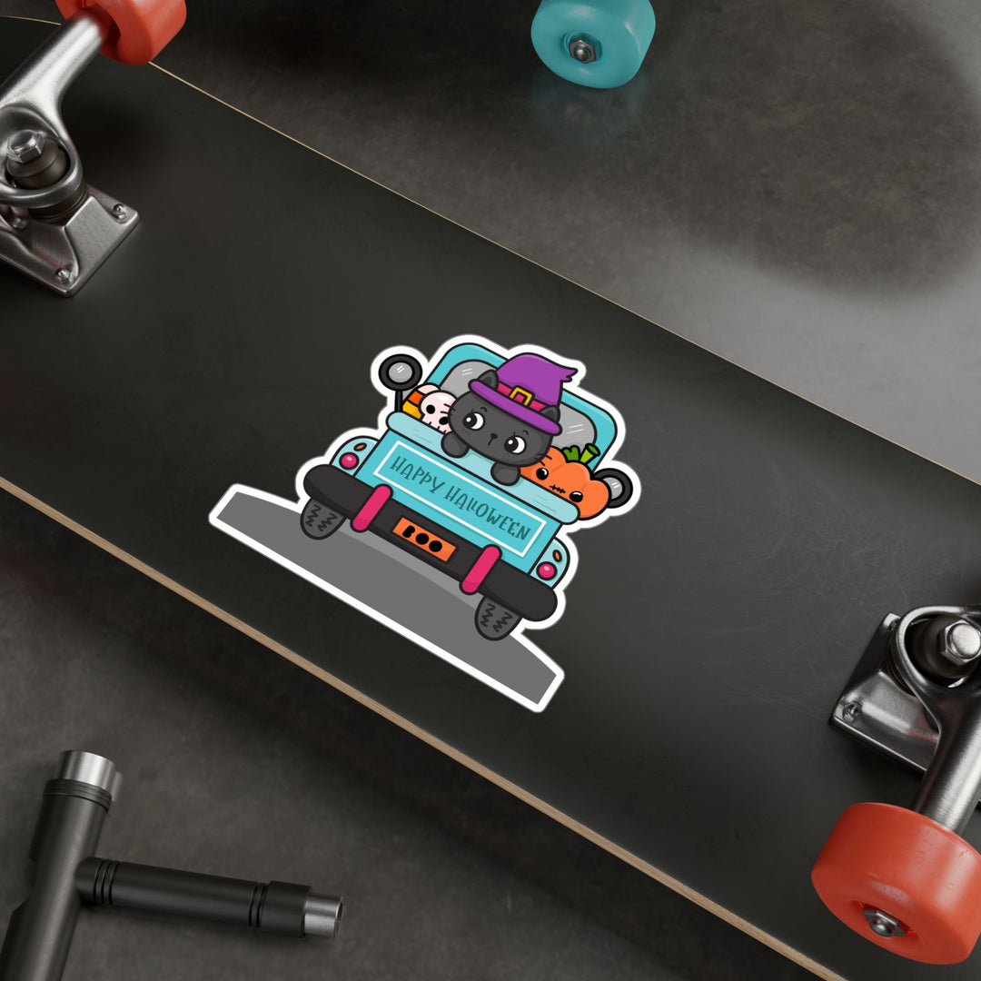 Halloween Cat Pickup Truck Sticker