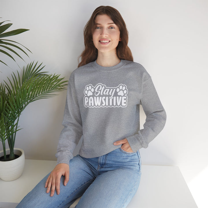 Stay Pawsitive Unisex Crewneck Sweatshirt