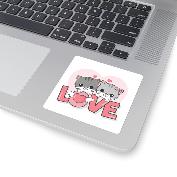 Kitty Love Square Sticker