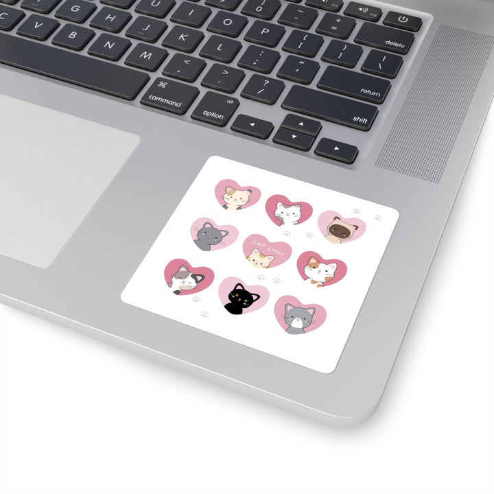 Cat Heart Square Sticker