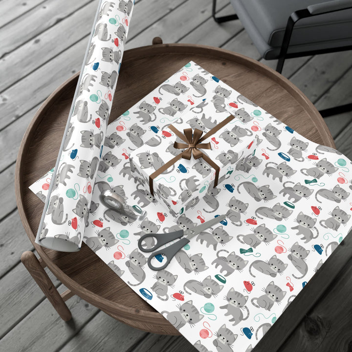 Playful Gray Kitten Gift Wrap