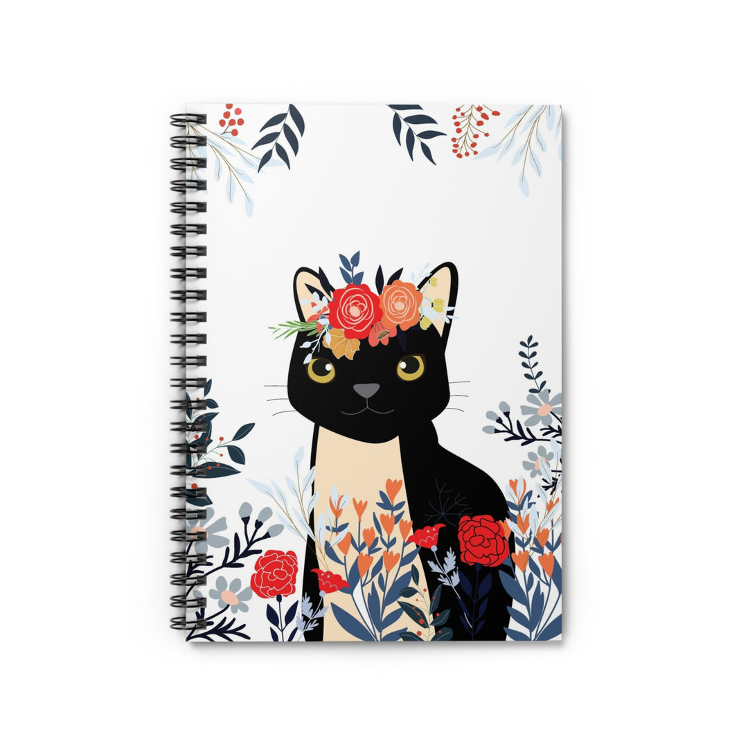 Flower Crown Cat Spiral Notebook