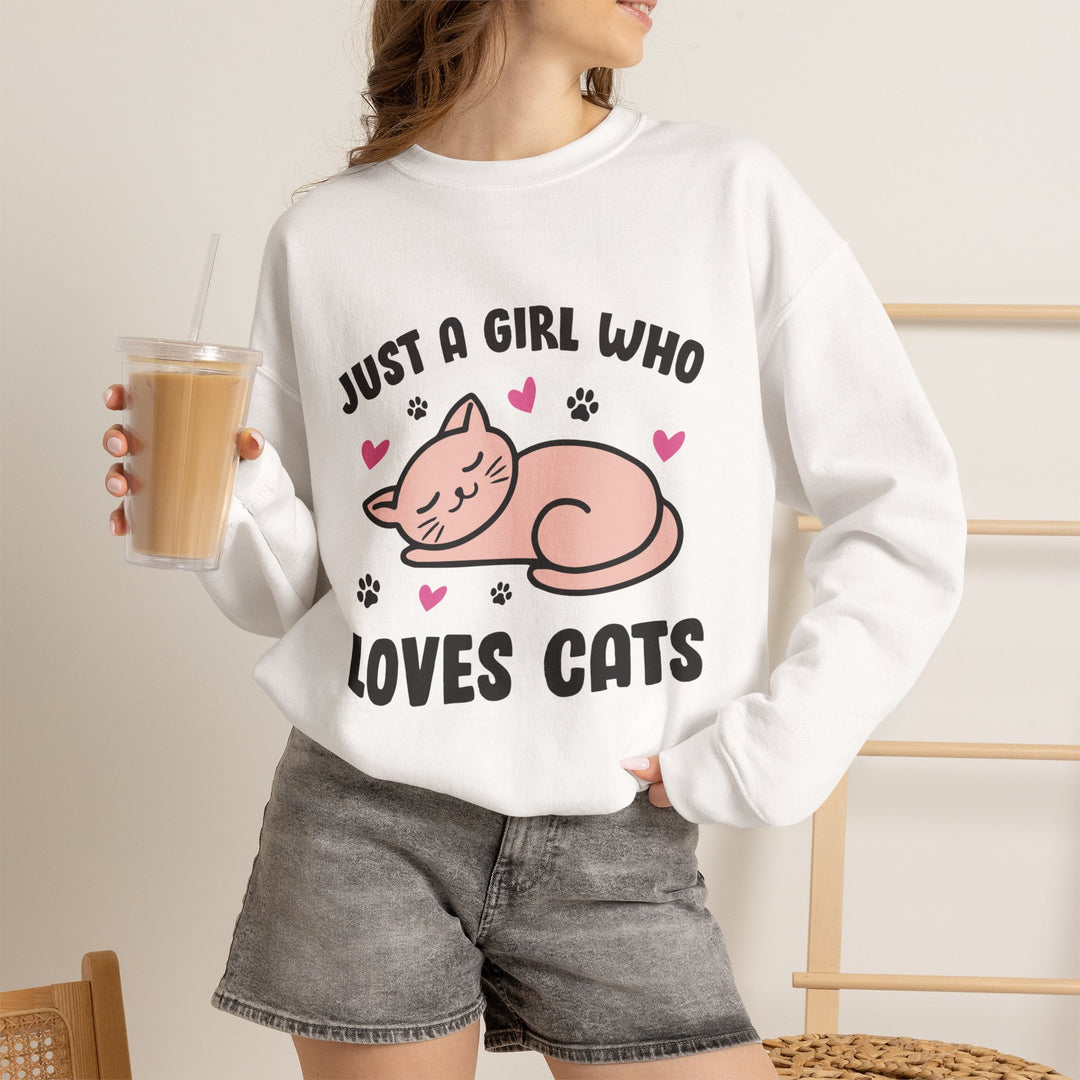 Girl Who Loves Cats Crewneck Sweatshirt