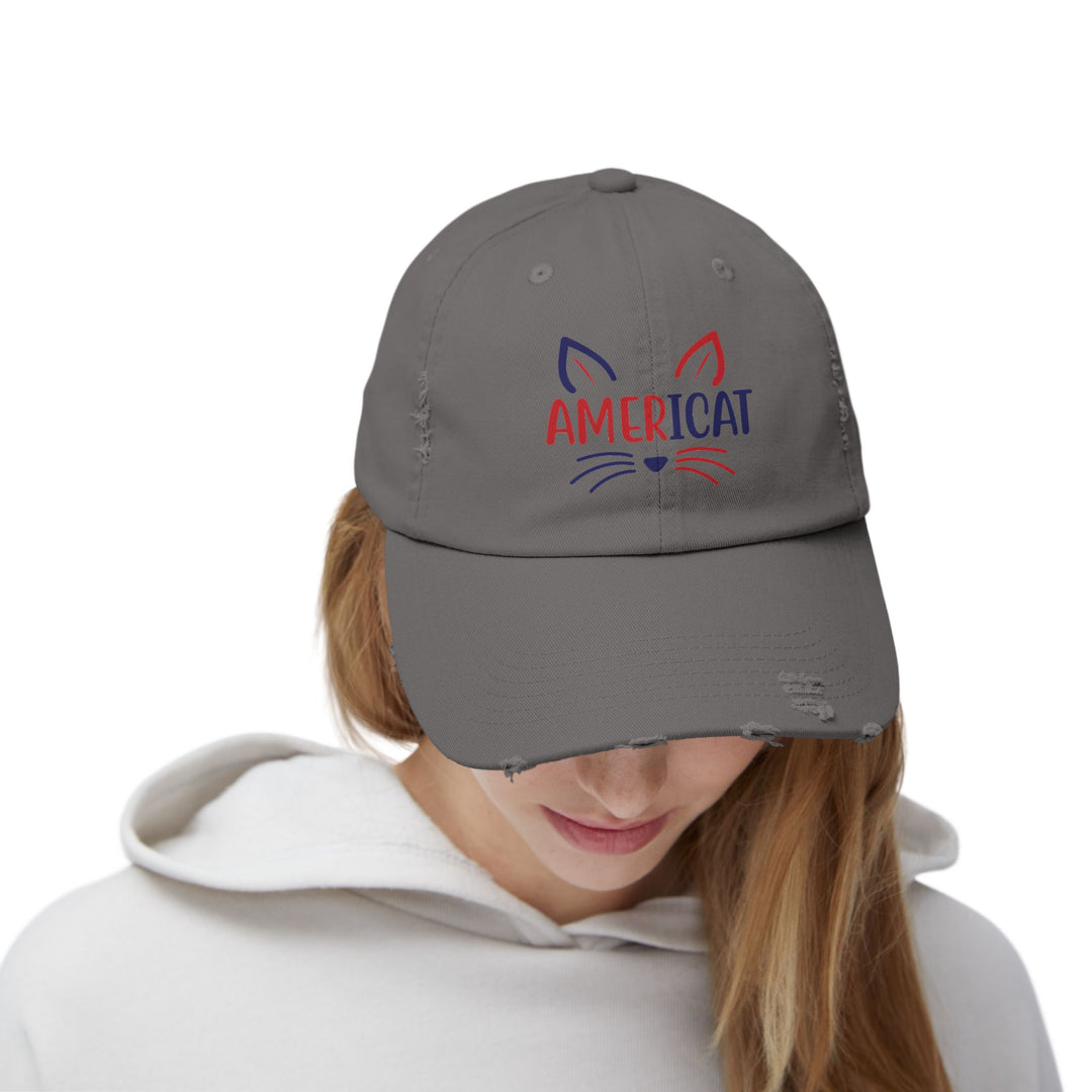 Americat Unisex Distressed Hat