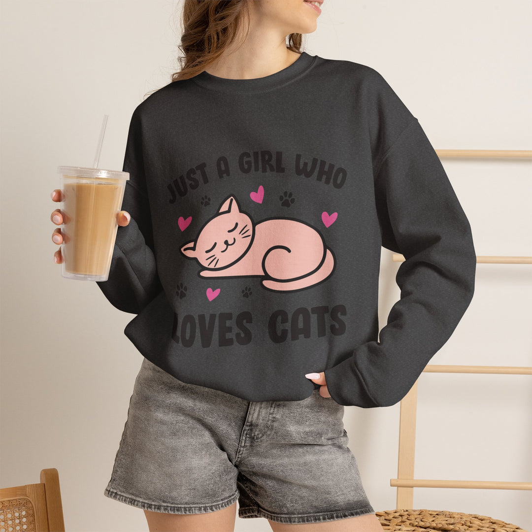 Girl Who Loves Cats Crewneck Sweatshirt