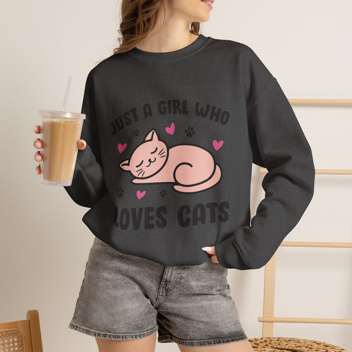 Girl Who Loves Cats Crewneck Sweatshirt