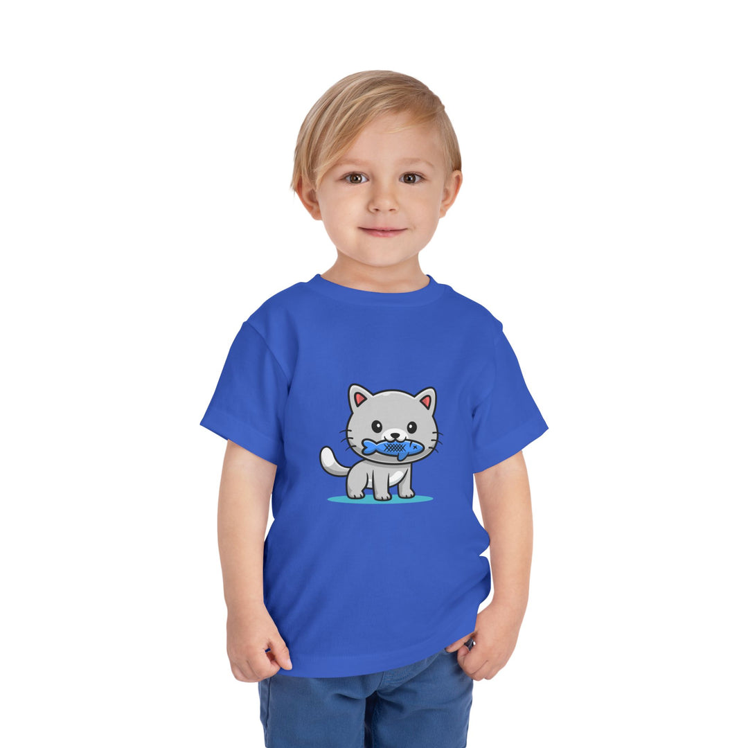 Cat Eating A Fish Toddler Tee
