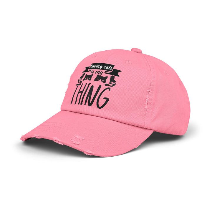 Saving Cats Unisex Distressed Hat