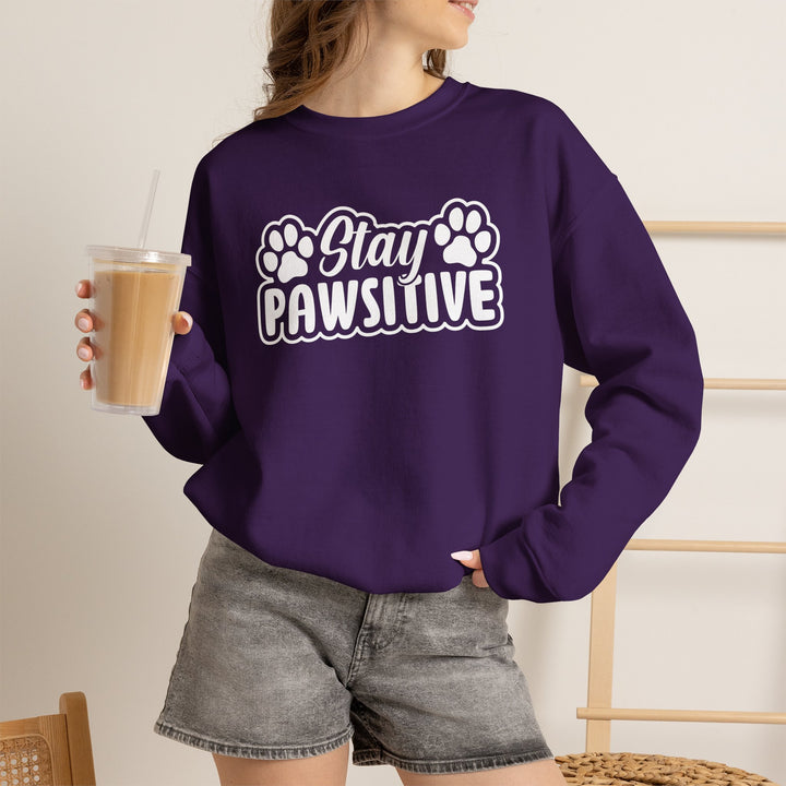 Stay Pawsitive Unisex Crewneck Sweatshirt