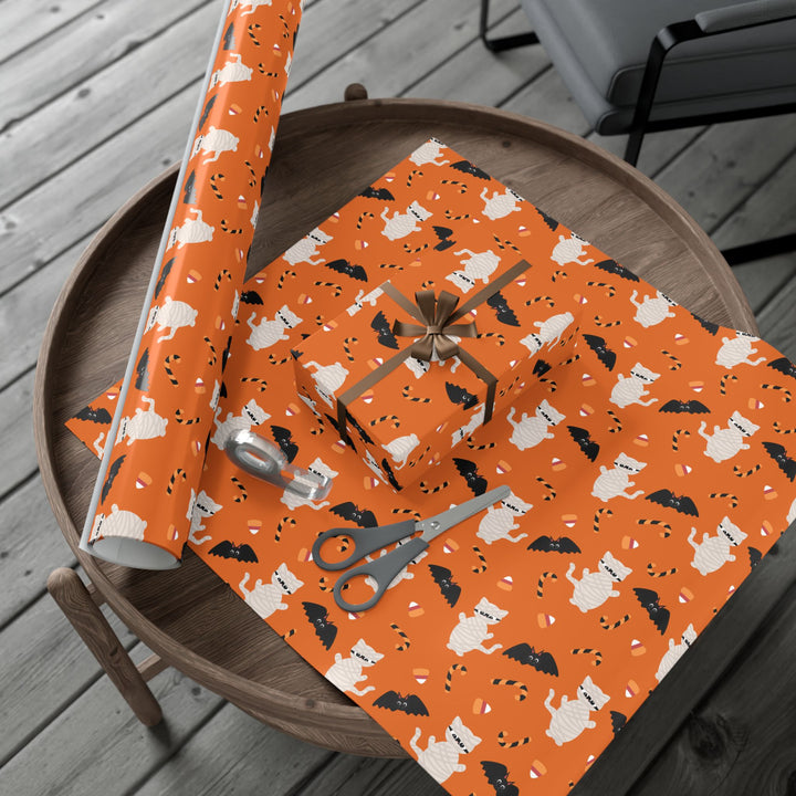 Cat Mummy and Bats Gift Wrap