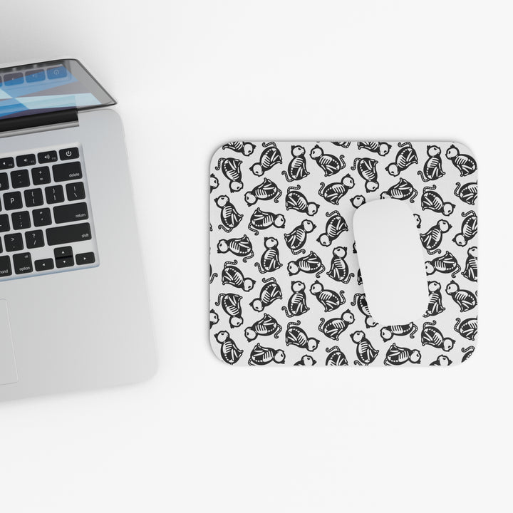 Skeleton Cat Mouse Pad