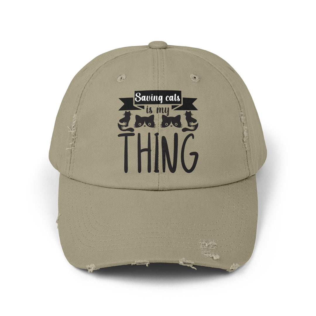 Saving Cats Unisex Distressed Hat