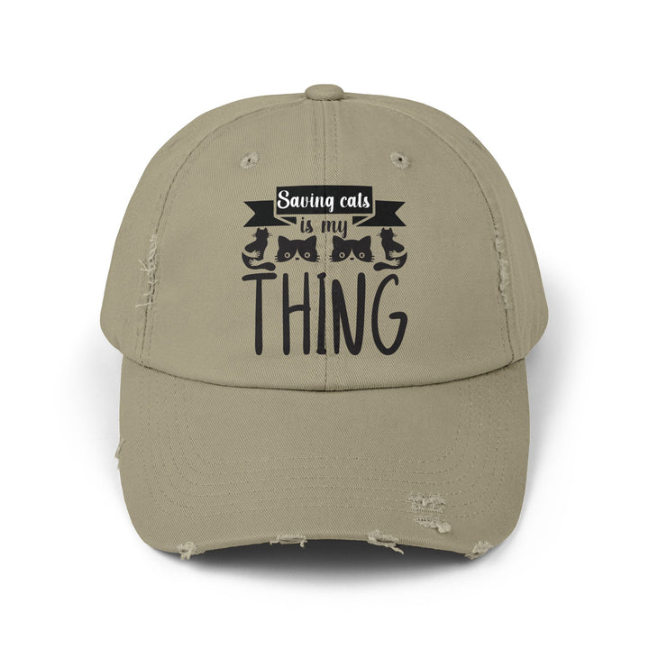 Saving Cats Unisex Distressed Hat