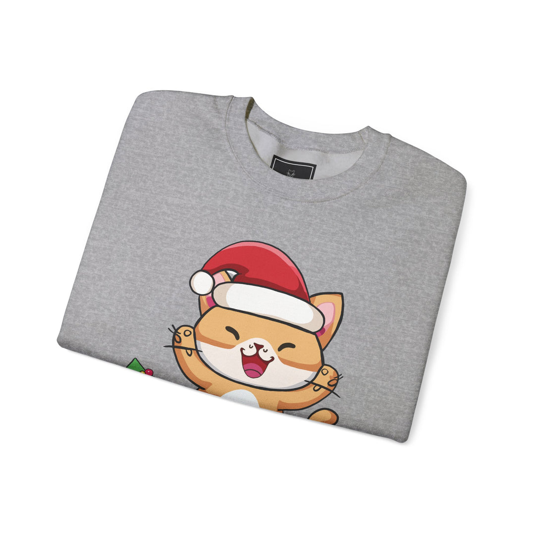 Happy Santa Cat Crewneck Sweatshirt