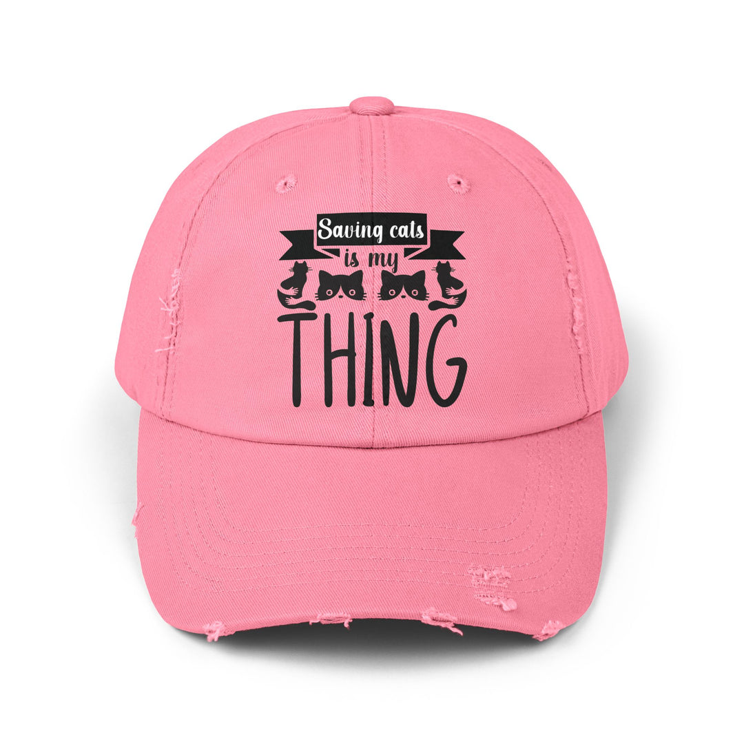 Saving Cats Unisex Distressed Hat