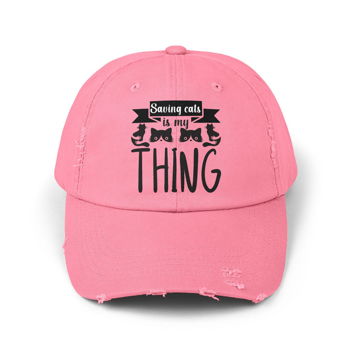 Saving Cats Unisex Distressed Hat