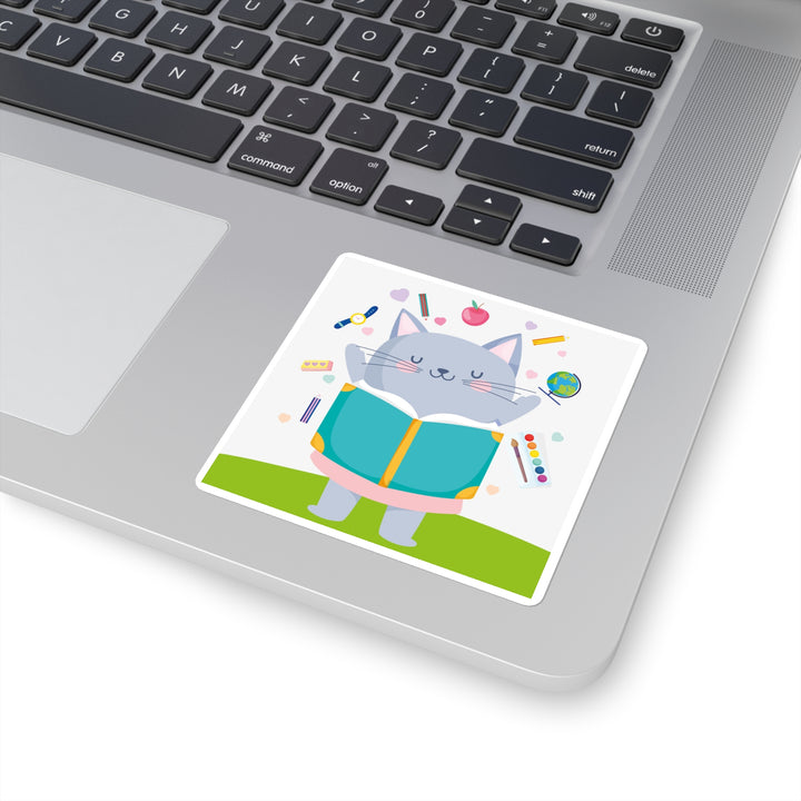 Homework Kitty Square Sticker