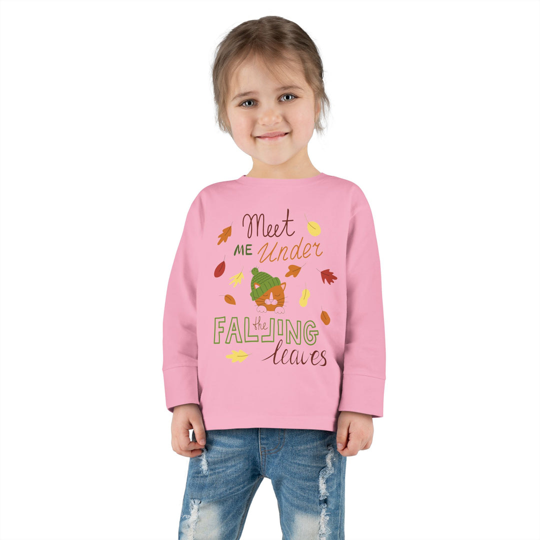 Falling Leaves Kitty Toddler Long Sleeve Tee