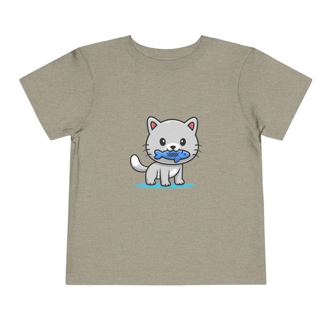 Cat Eating A Fish Toddler Tee