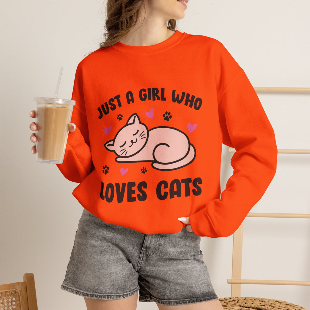 Girl Who Loves Cats Crewneck Sweatshirt