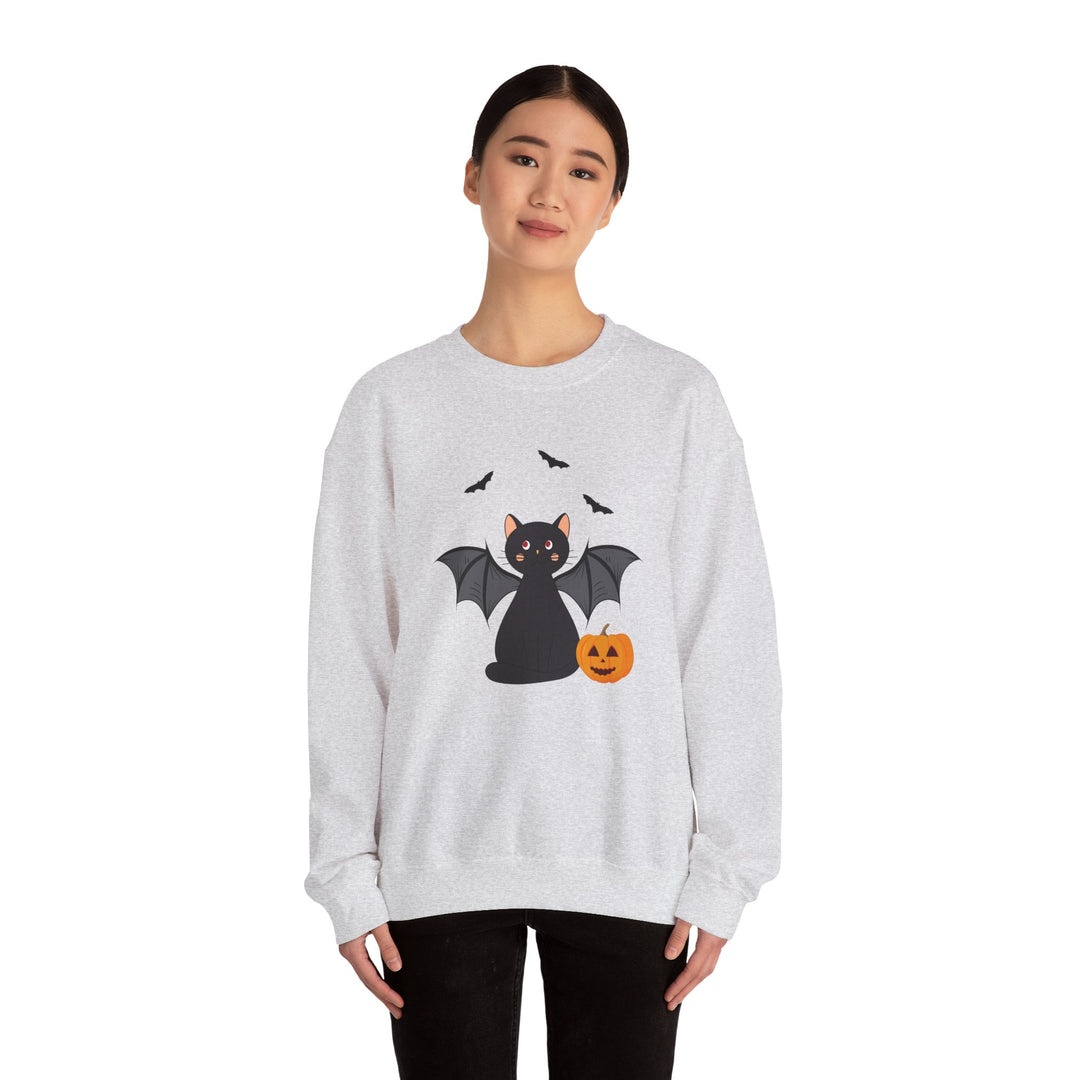 Bat Cat Halloween Crewneck Sweatshirt