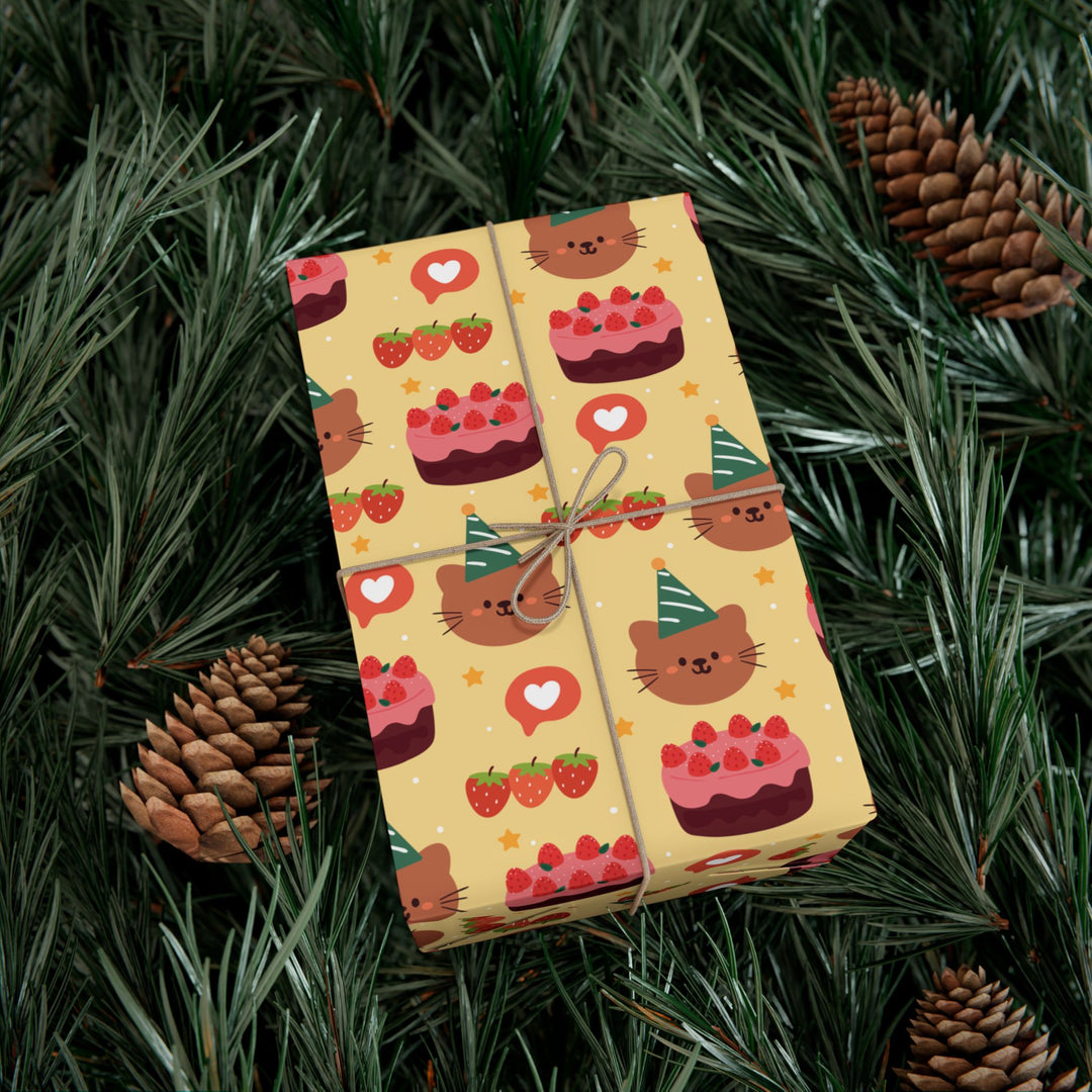 Strawberry Cake Cat Gift Wrap