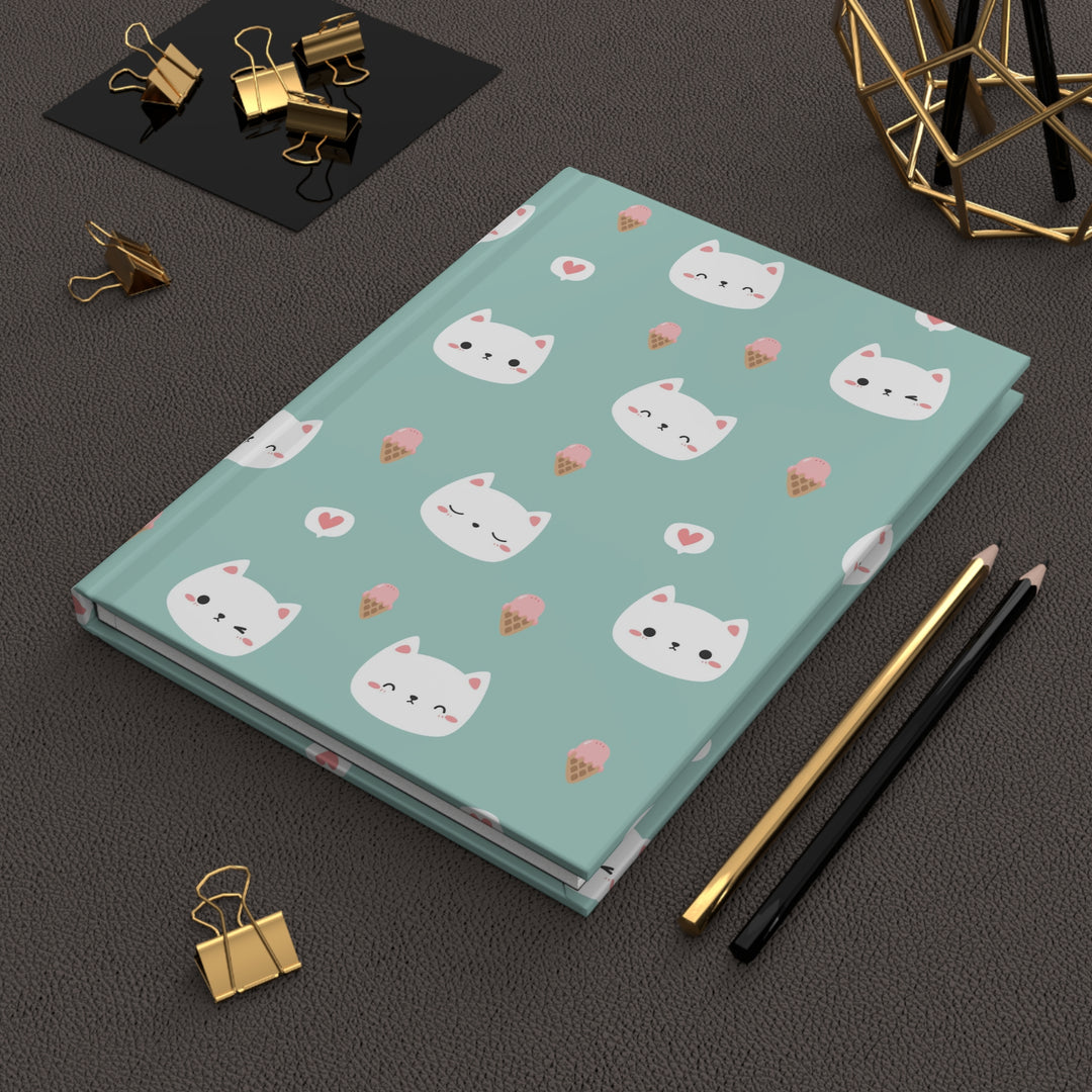 Cats and Ice Cream Hardcover Journal