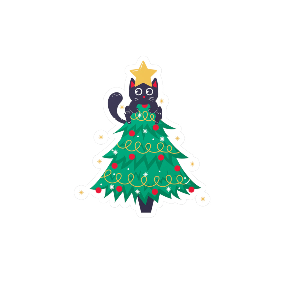 Cat Christmas Tree Sticker