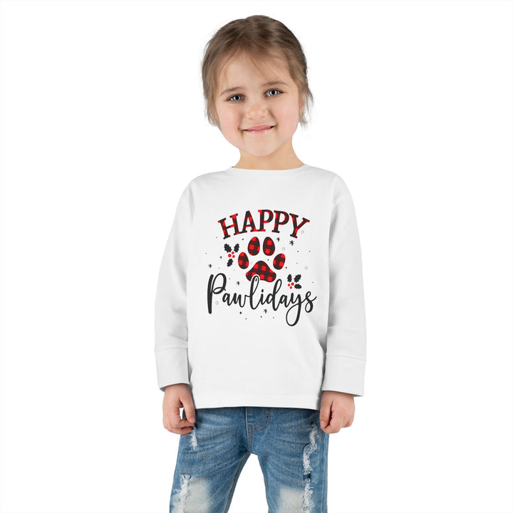 Happy Pawlidays Toddler Long Sleeve Tee