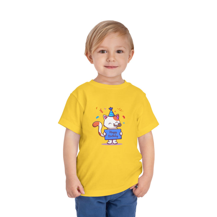 Birthday Celebration Cat Toddler Tee