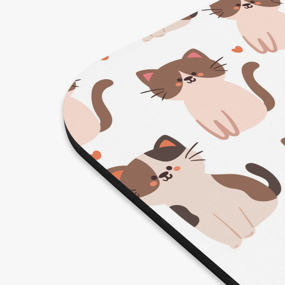 Siamese and Calico Cat Mouse Pad