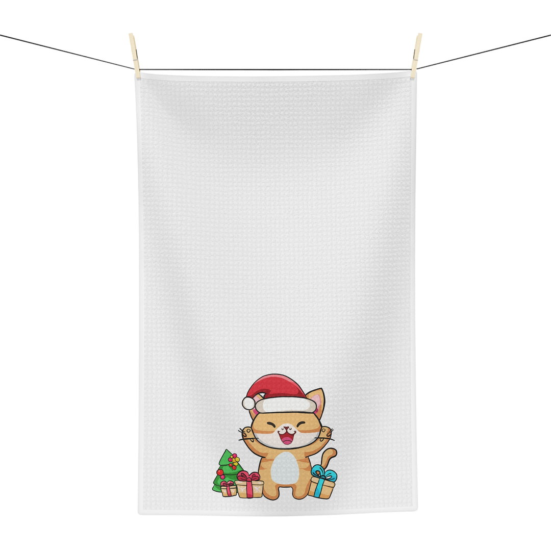 Happy Santa Cat Tea Towel