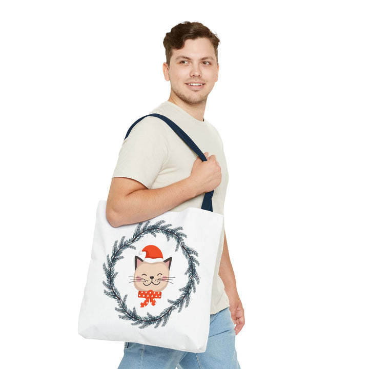Vintage Christmas Cat Tote Bag