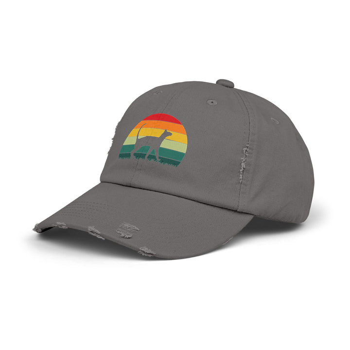 Sunset Cat Unisex Distressed Hat