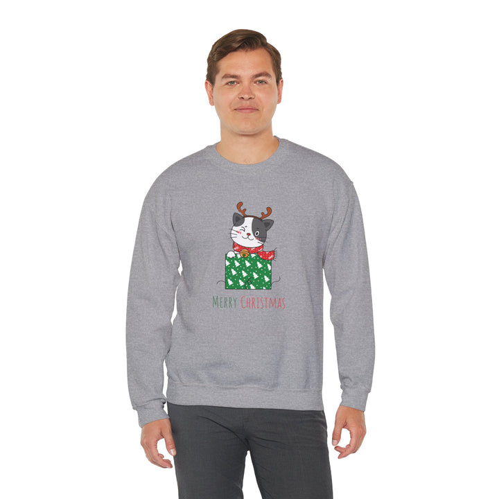 Gift Wrapped Cat Crewneck Sweatshirt