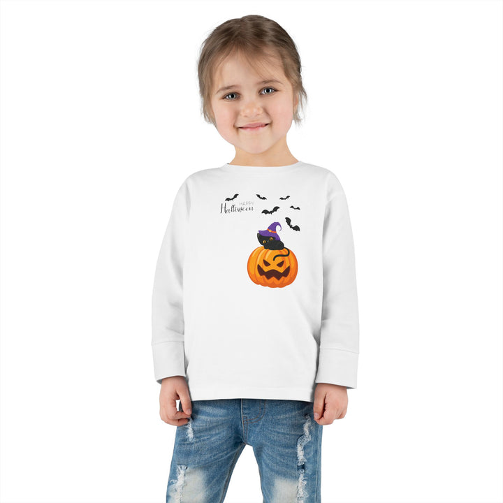 Cat-O-Lantern Toddler Long Sleeve Tee