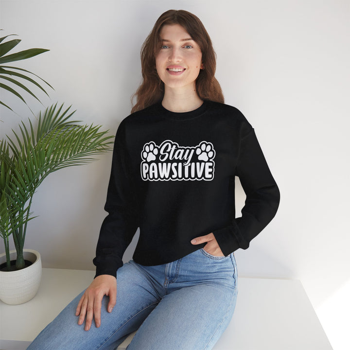 Stay Pawsitive Unisex Crewneck Sweatshirt
