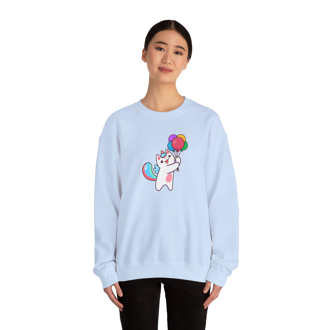 Caticorn and Balloons Unisex Crewneck Sweatshirt
