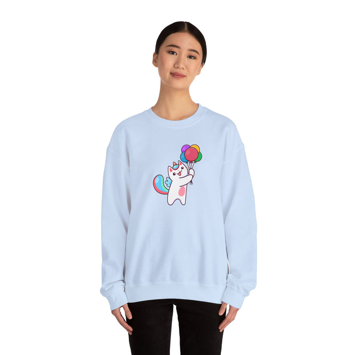 Caticorn and Balloons Unisex Crewneck Sweatshirt