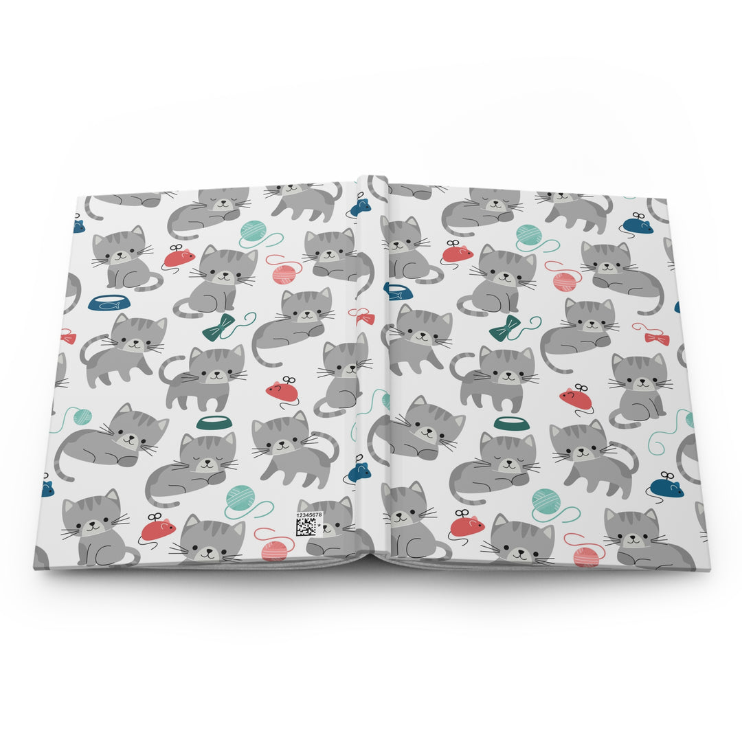 Playful Gray Kitten Hardcover Journal
