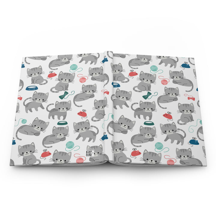 Playful Gray Kitten Hardcover Journal