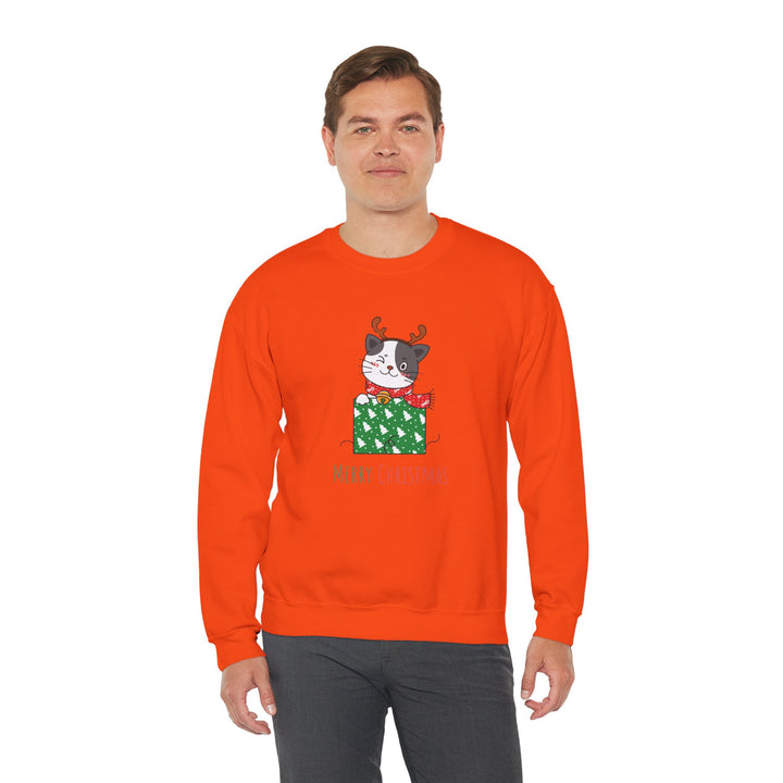 Gift Wrapped Cat Crewneck Sweatshirt