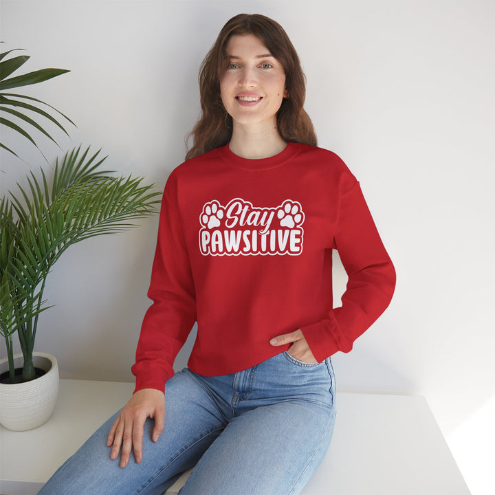 Stay Pawsitive Unisex Crewneck Sweatshirt