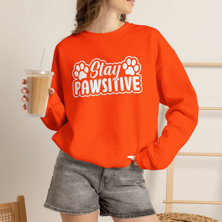Stay Pawsitive Unisex Crewneck Sweatshirt