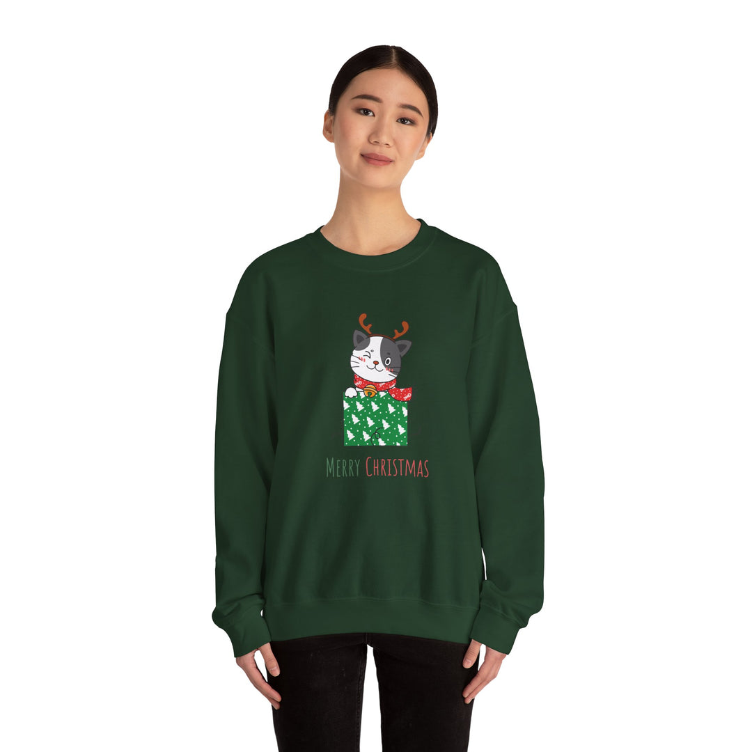 Gift Wrapped Cat Crewneck Sweatshirt