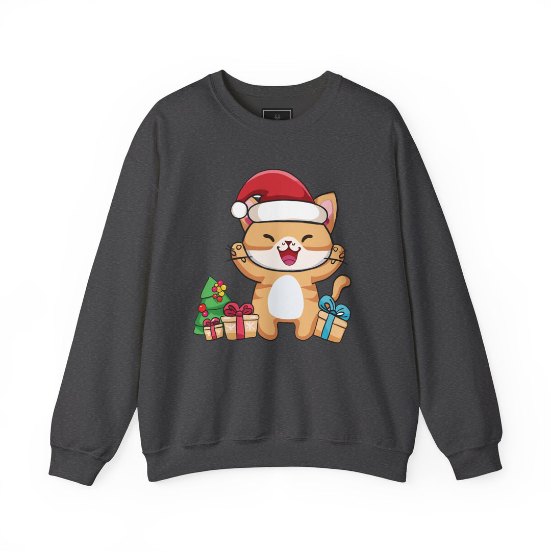 Happy Santa Cat Crewneck Sweatshirt