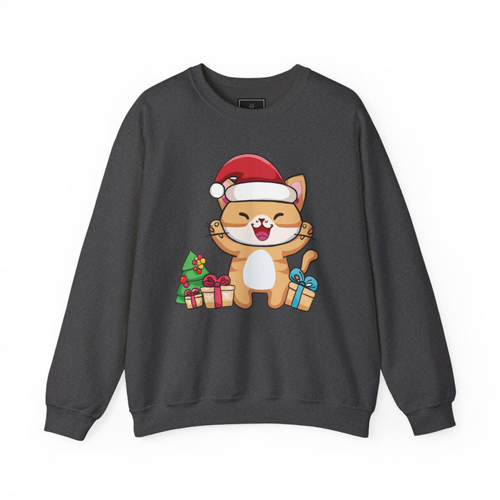 Happy Santa Cat Crewneck Sweatshirt