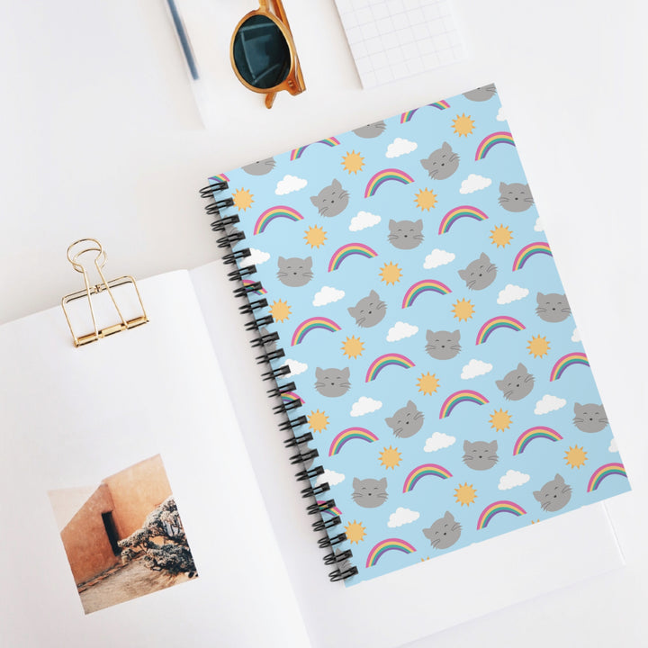 Blue Sky Kitty Spiral Notebook