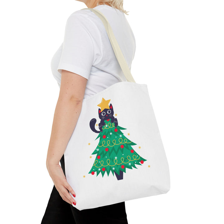 Cat Christmas Tree Tote Bag